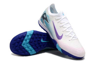 Nike Air Zoom Mercurial Vapor 16 Elite TF Low-Tops Football Shoes - White/Purple/Silver/Jade