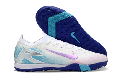 Nike Air Zoom Mercurial Vapor 16 Elite TF Low-Tops Football Shoes - White/Purple/Silver/Jade