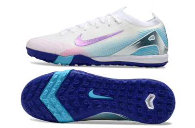 Nike Air Zoom Mercurial Vapor 16 Elite TF Low-Tops Football Shoes - White/Purple/Silver/Jade