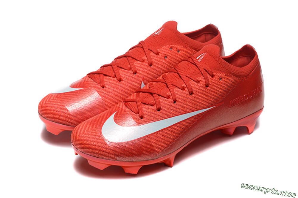 Nike Air Zoom Mercurial Vapor 16 Elite FG Low-Tops Football Boots - Red/White 5