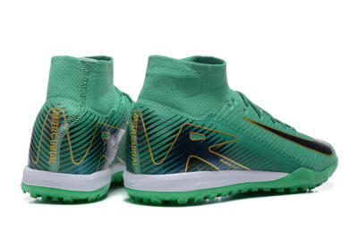Nike Air Zoom Mercurial Superfly 10 Elite TF High-Tops Football Shoes - Green/Gold/White