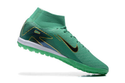 Nike Air Zoom Mercurial Superfly 10 Elite TF High-Tops Football Shoes - Green/Gold/White