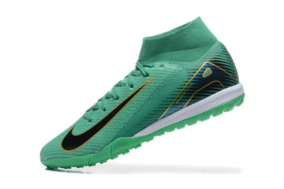 Nike Air Zoom Mercurial Superfly 10 Elite TF High-Tops Football Shoes - Green/Gold/White
