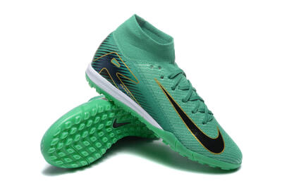 Nike Air Zoom Mercurial Superfly 10 Elite TF High-Tops Football Shoes - Green/Gold/White