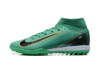 Nike Air Zoom Mercurial Superfly 10 Elite TF High-Tops Football Shoes - Green/Gold/White