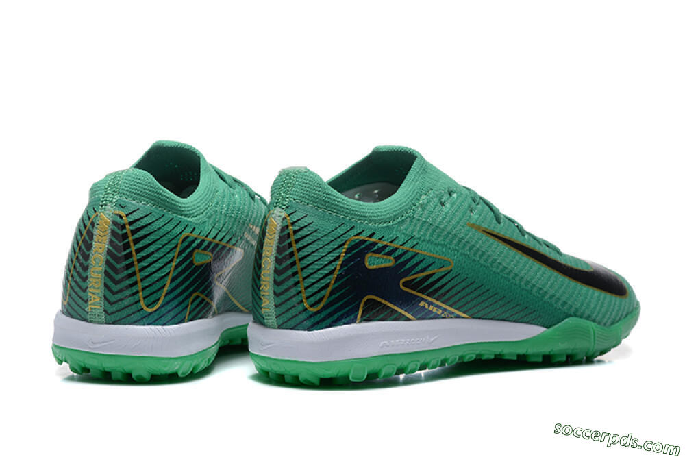 Nike Air Zoom Mercurial Vapor 16 Elite TF Low-Tops Football Shoes - Green/Black/Gold 9