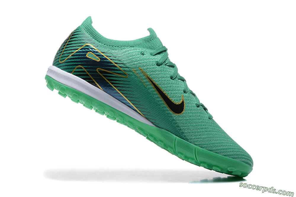 Nike Air Zoom Mercurial Vapor 16 Elite TF Low-Tops Football Shoes - Green/Black/Gold 7