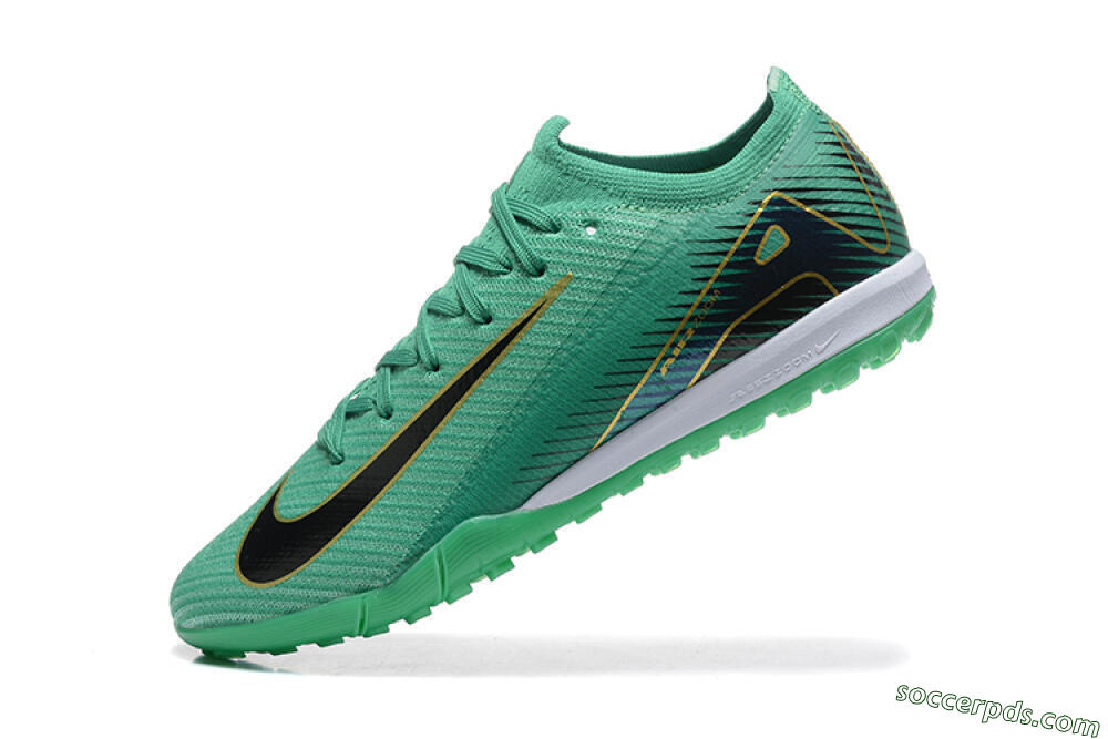 Nike Air Zoom Mercurial Vapor 16 Elite TF Low-Tops Football Shoes - Green/Black/Gold 8
