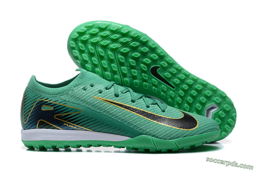 Nike Air Zoom Mercurial Vapor 16 Elite TF Low-Tops Football Shoes - Green/Black/Gold 1