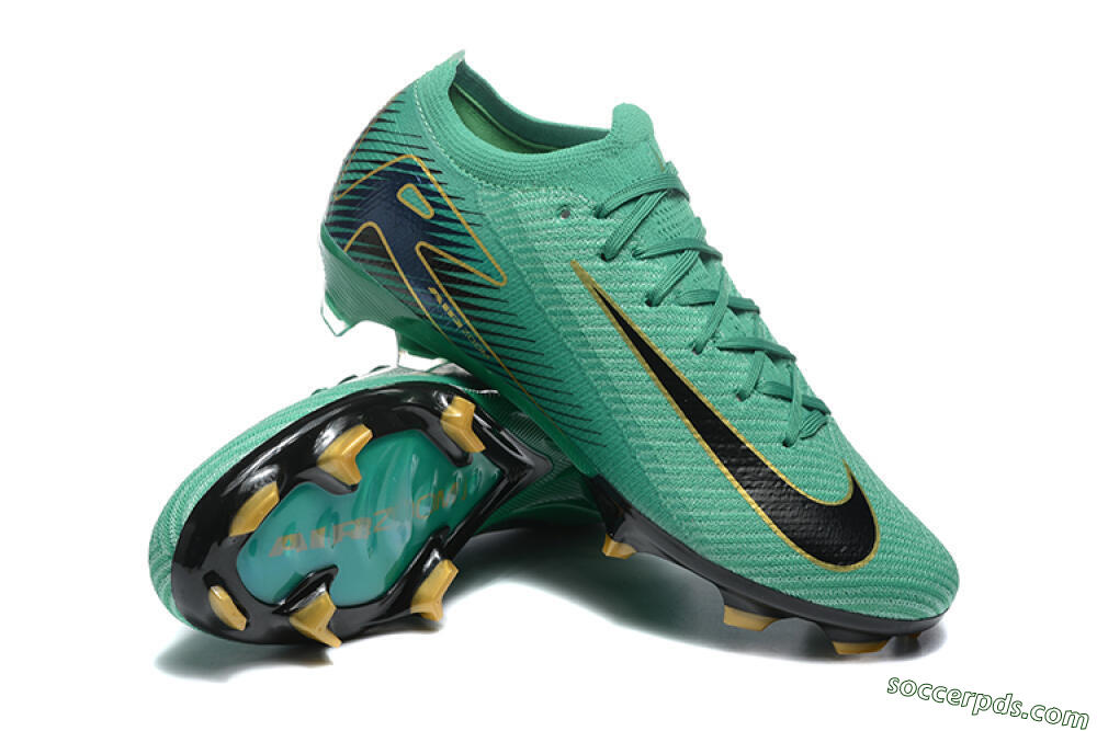 Nike Air Zoom Mercurial Vapor 16 Elite FG Low-Tops Football Boots - Green/Black/Gold 4