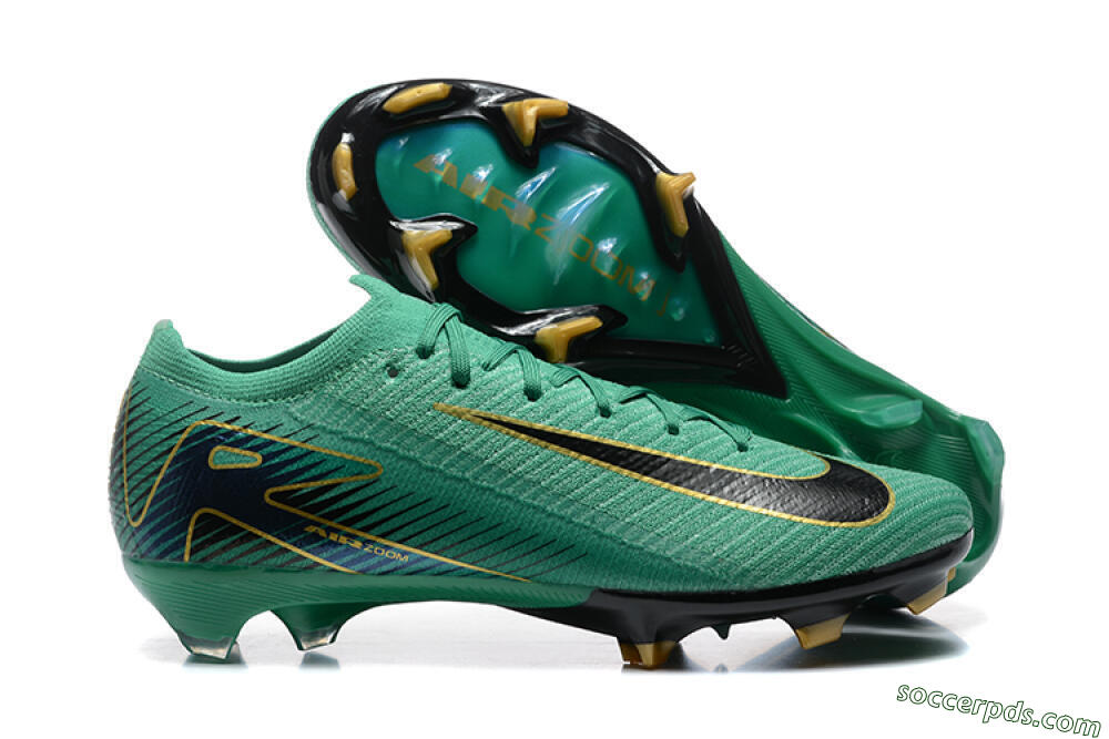 Nike Air Zoom Mercurial Vapor 16 Elite FG Low-Tops Football Boots - Green/Black/Gold 1