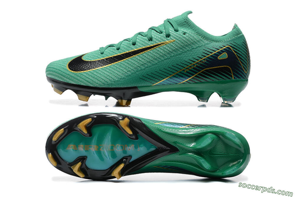 Nike Air Zoom Mercurial Vapor 16 Elite FG Low-Tops Football Boots - Green/Black/Gold 0