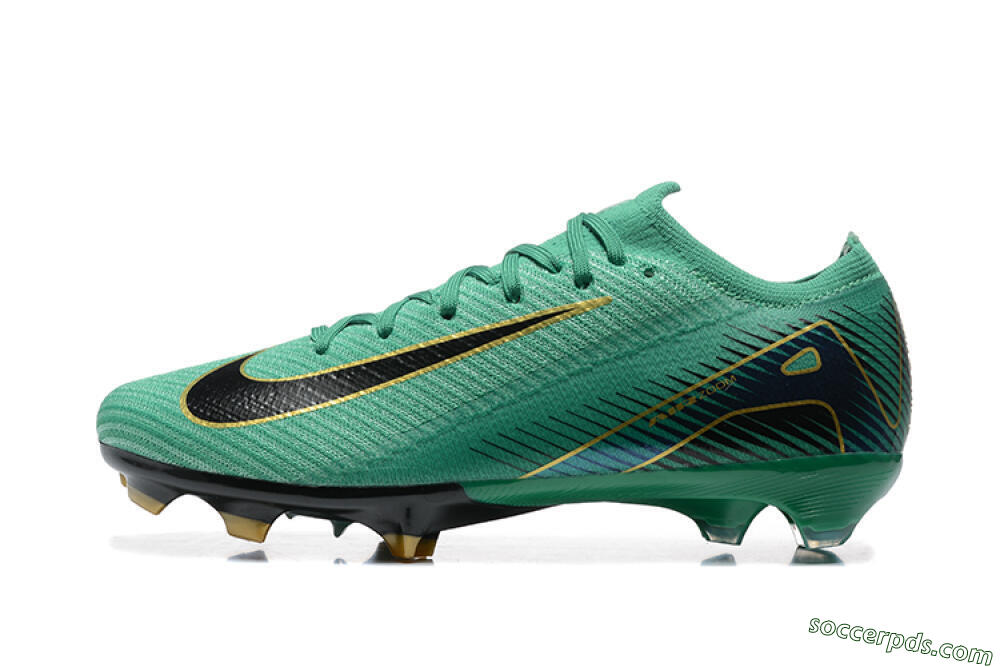 Nike Air Zoom Mercurial Vapor 16 Elite FG Low-Tops Football Boots - Green/Black/Gold 2