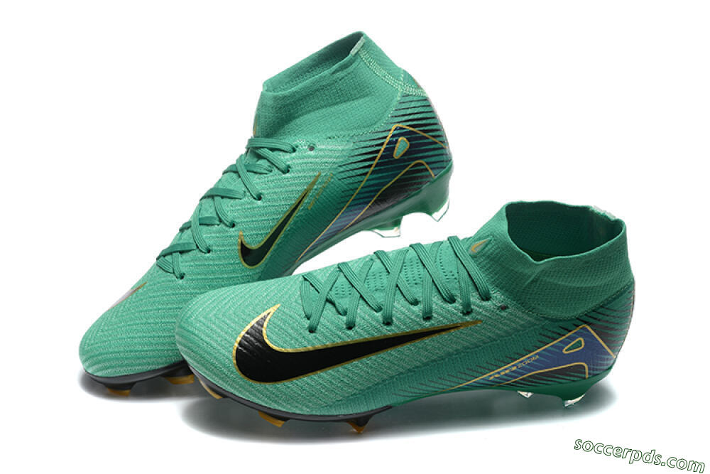 Nike Air Zoom Mercurial Superfly 10 Elite FG High-Tops Football Boots - Green/Gold/White 6