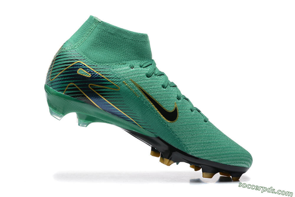 Nike Air Zoom Mercurial Superfly 10 Elite FG High-Tops Football Boots - Green/Gold/White 7