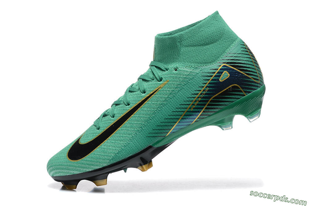 Nike Air Zoom Mercurial Superfly 10 Elite FG High-Tops Football Boots - Green/Gold/White 8