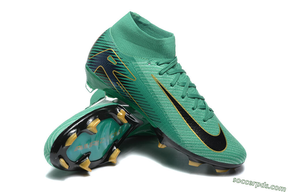 Nike Air Zoom Mercurial Superfly 10 Elite FG High-Tops Football Boots - Green/Gold/White 4