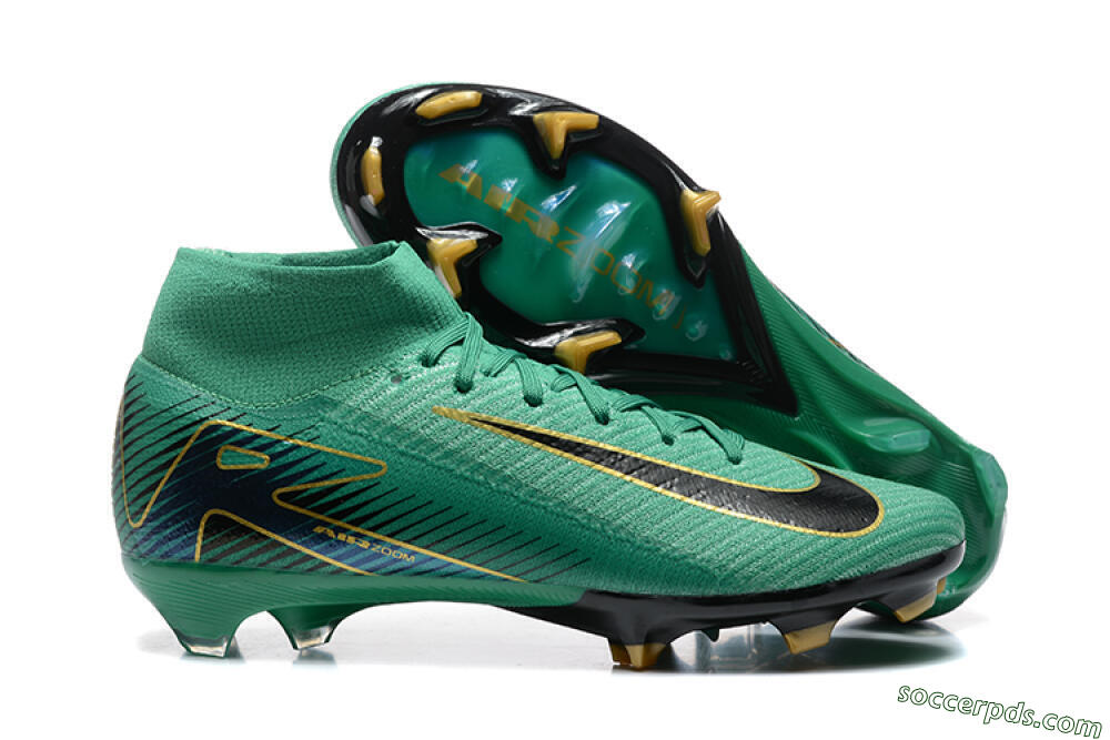 Nike Air Zoom Mercurial Superfly 10 Elite FG High-Tops Football Boots - Green/Gold/White 1
