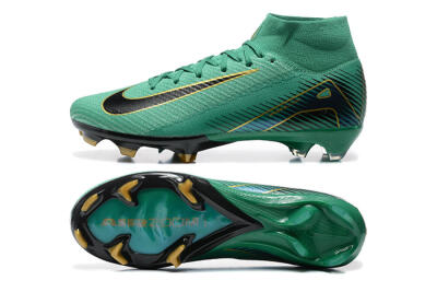 Nike Air Zoom Mercurial Superfly 10 Elite FG High-Tops Football Boots - Green/Gold/White