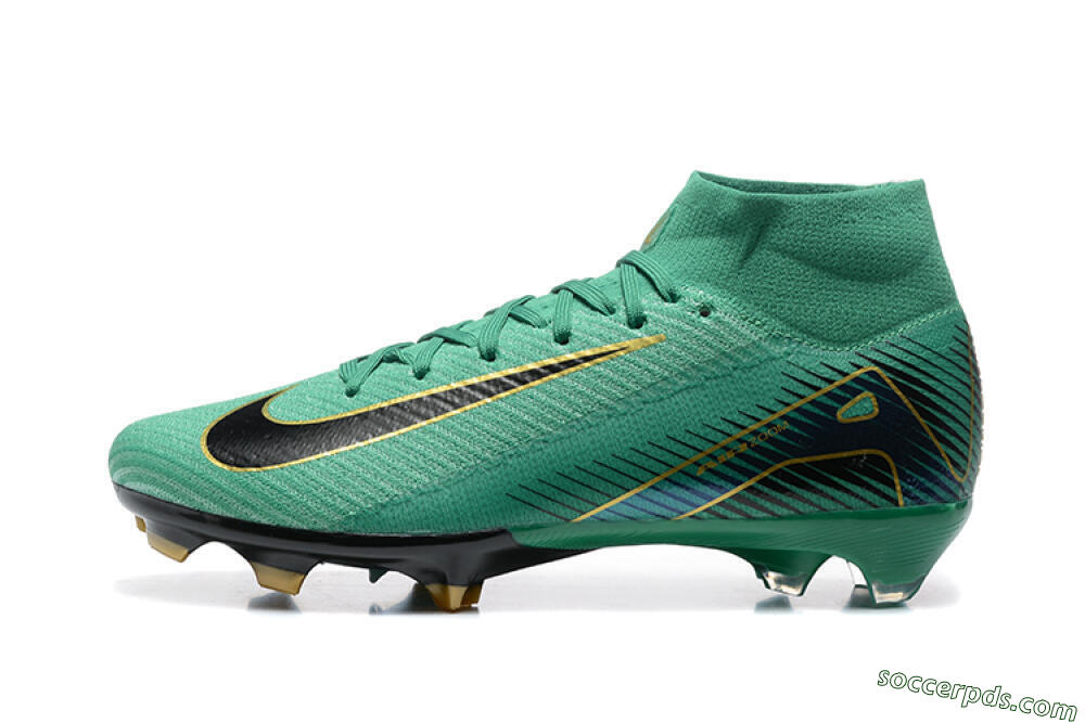 Nike Air Zoom Mercurial Superfly 10 Elite FG High-Tops Football Boots - Green/Gold/White 2