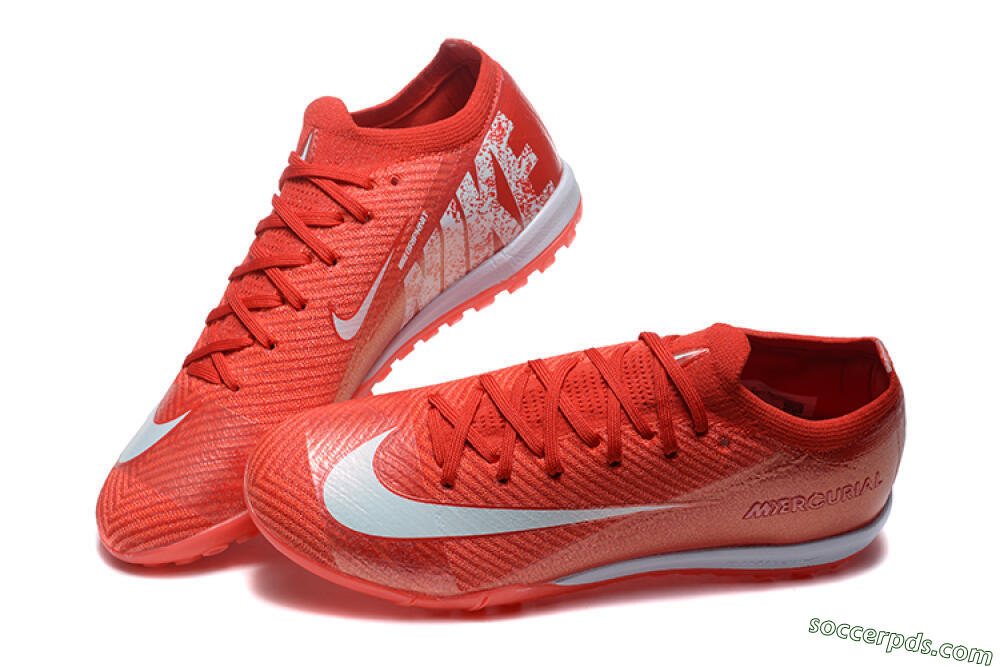 Nike Air Zoom Mercurial Vapor 16 Elite TF Low-Tops Football Shoes - Red/White 6