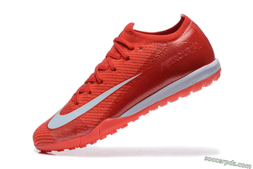 Nike Air Zoom Mercurial Vapor 16 Elite TF Low-Tops Football Shoes - Red/White 8