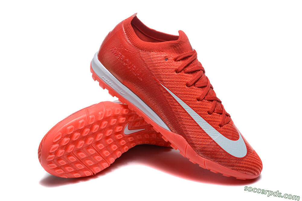 Nike Air Zoom Mercurial Vapor 16 Elite TF Low-Tops Football Shoes - Red/White 4