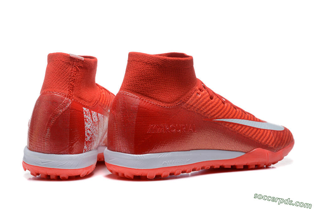Nike Air Zoom Mercurial Superfly 10 Elite TF High-Tops Football Shoes - Red/White 9