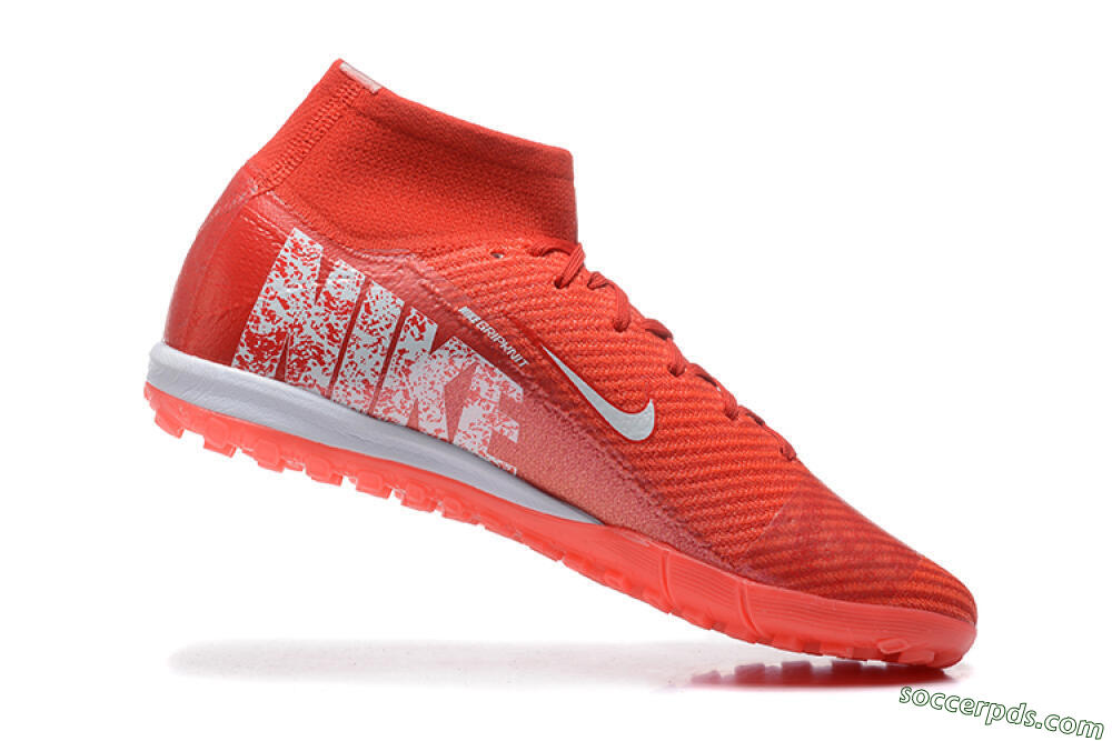 Nike Air Zoom Mercurial Superfly 10 Elite TF High-Tops Football Shoes - Red/White 7