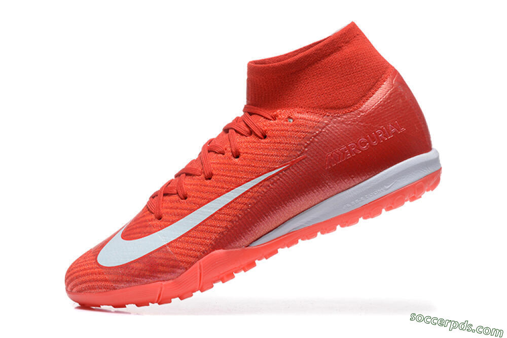 Nike Air Zoom Mercurial Superfly 10 Elite TF High-Tops Football Shoes - Red/White 8