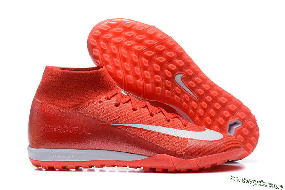 Nike Air Zoom Mercurial Superfly 10 Elite TF High-Tops Football Shoes - Red/White 1