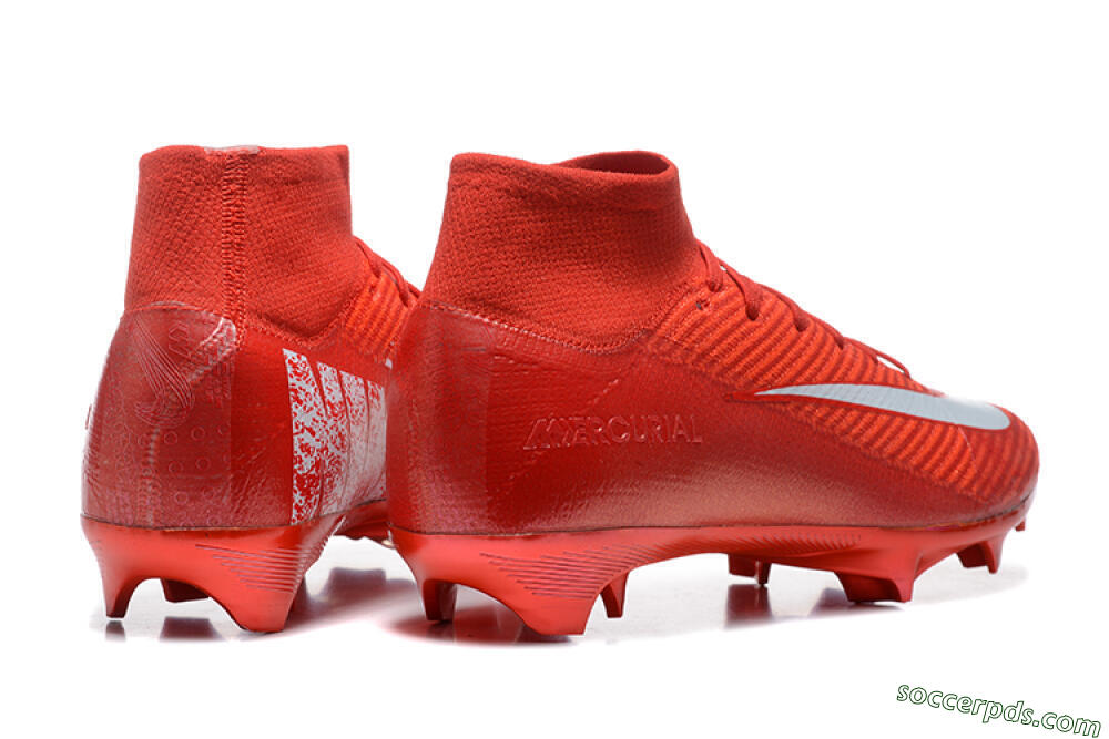 Nike Air Zoom Mercurial Superfly 10 Elite FG High-Tops Football Boots - Red/White 9