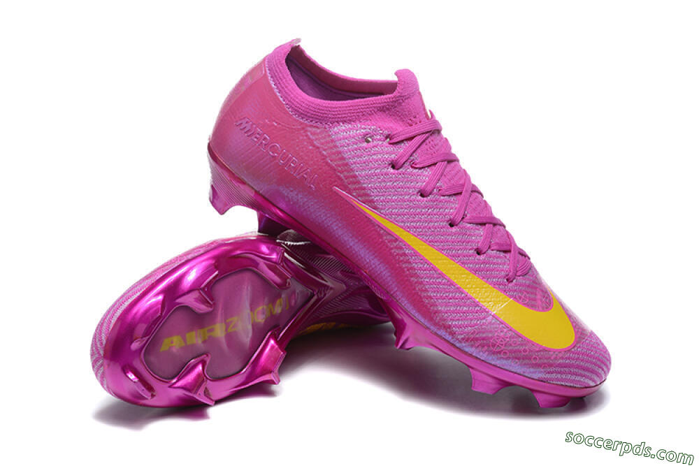 Nike Air Zoom Mercurial Vapor 16 Elite FG Low-Tops Football Boots - Pink/Yellow 4