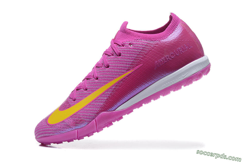 Nike Air Zoom Mercurial Vapor 16 Elite TF Low-Tops Football Shoes - Pink/Yellow/White 8
