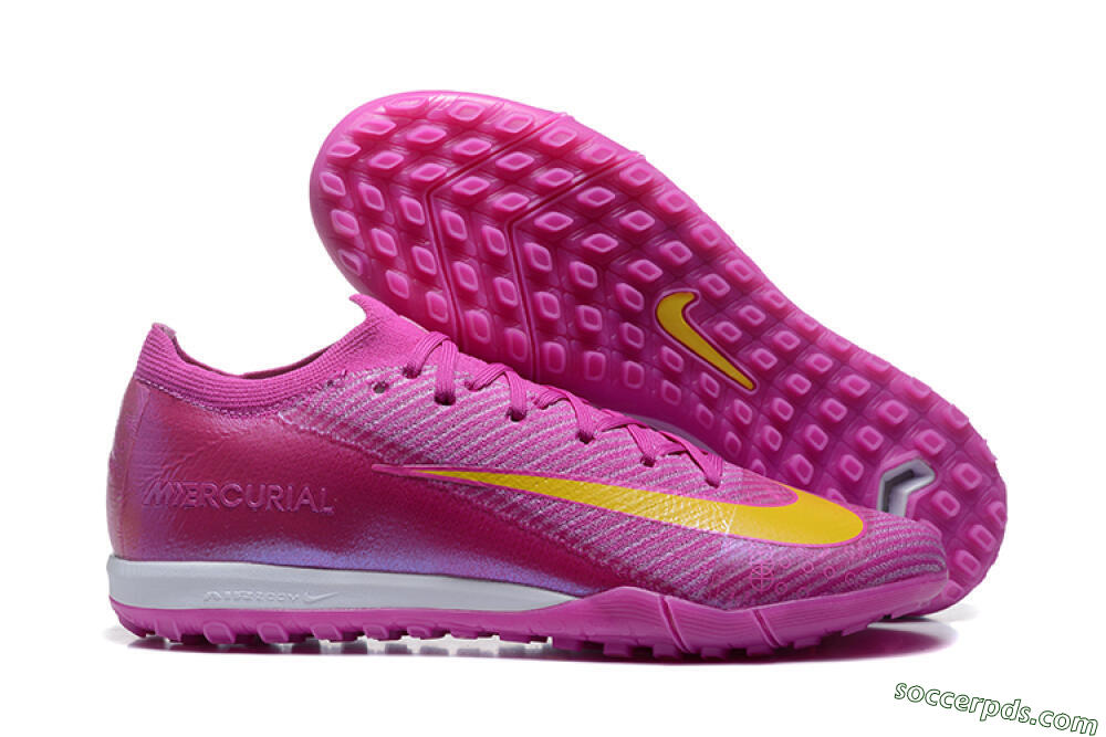 Nike Air Zoom Mercurial Vapor 16 Elite TF Low-Tops Football Shoes - Pink/Yellow/White 1