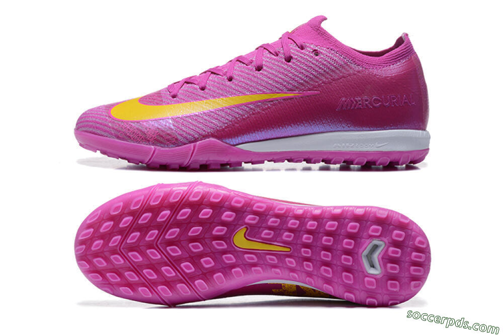 Nike Air Zoom Mercurial Vapor 16 Elite TF Low-Tops Football Shoes - Pink/Yellow/White 0