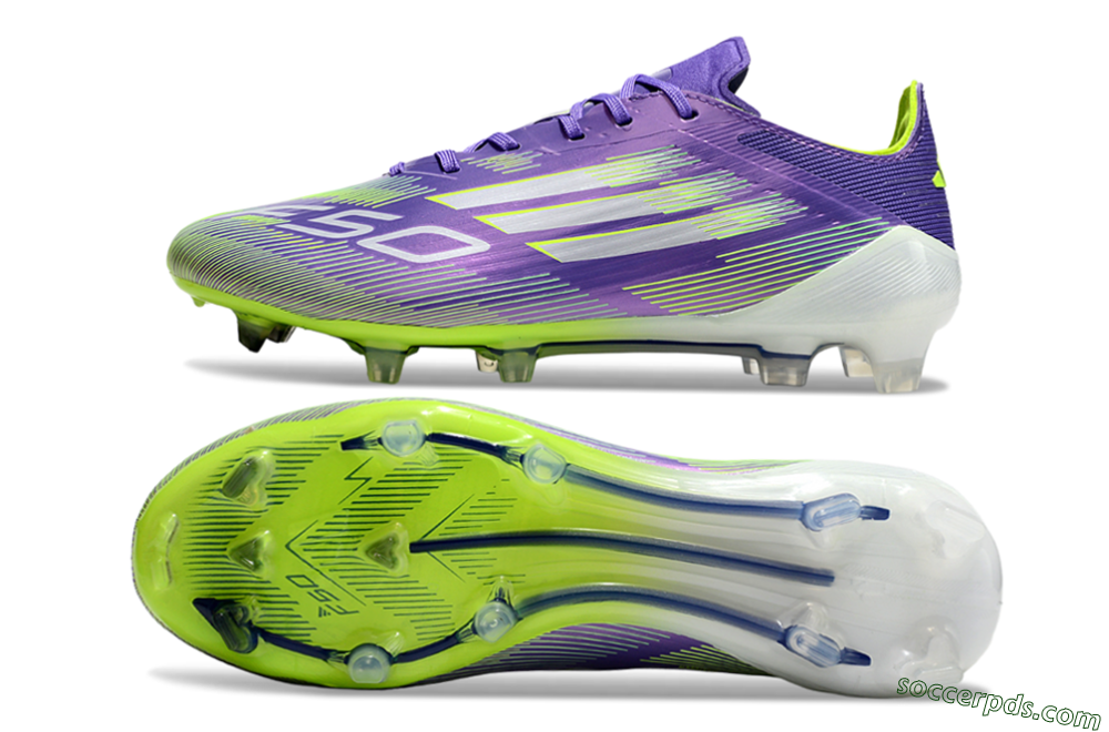 Adidas F50 Elite FG Low-Tops Football Boots - Purple/Yellow/Blue 0