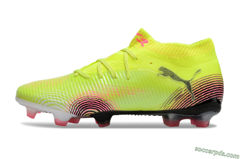Puma Future 8 Ultimate FG Low-Tops Football Boots - Yellow/Pink/Black 2