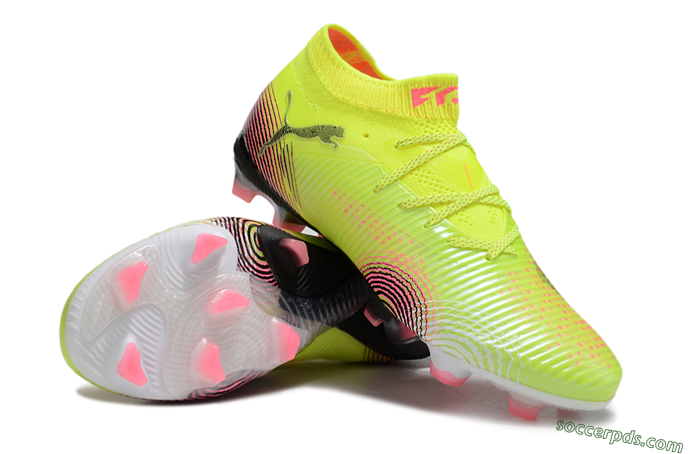 Puma Future 8 Ultimate FG Low-Tops Football Boots - Yellow/Pink/Black 3