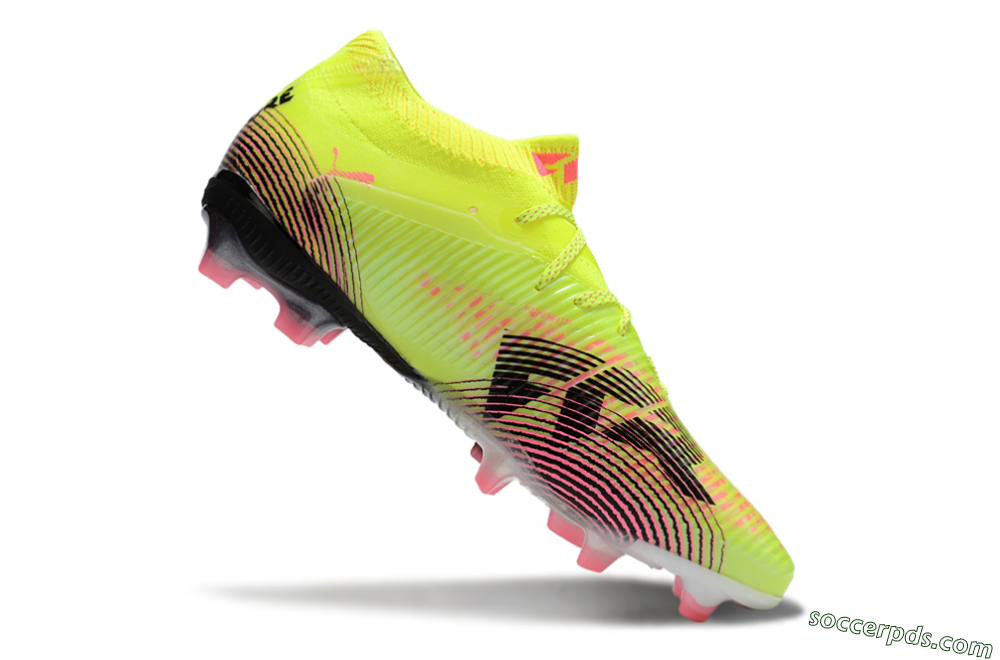 Puma Future 8 Ultimate FG Low-Tops Football Boots - Yellow/Pink/Black 4