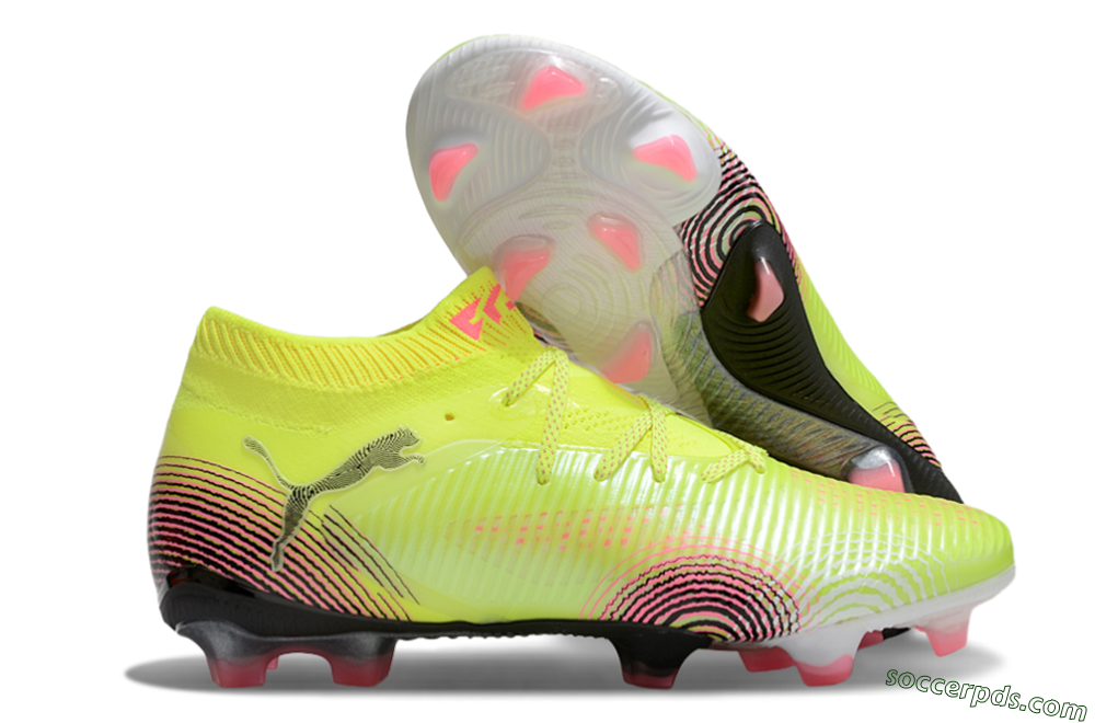 Puma Future 8 Ultimate FG Low-Tops Football Boots - Yellow/Pink/Black 1