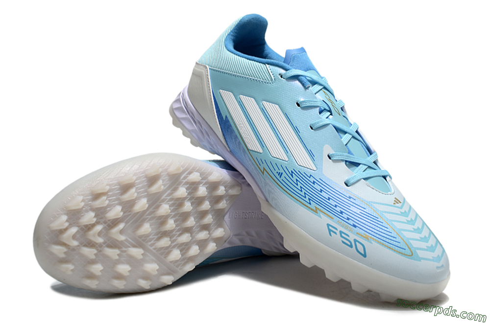 Adidas F50 Pro TF Low-Tops Football Shoes - Jade/White/Beige 3