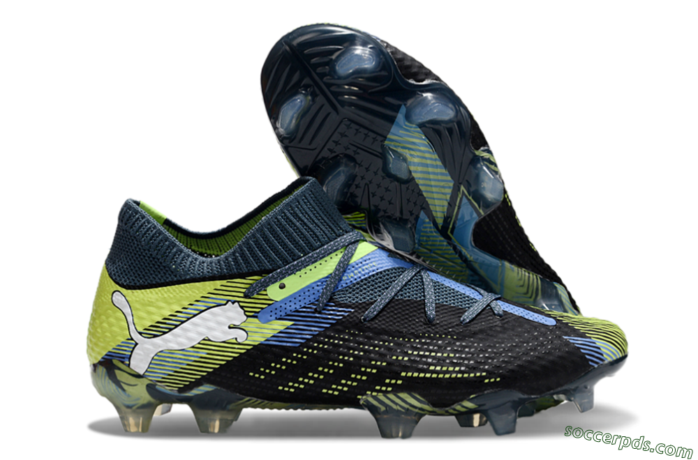 Puma Future Ultimate FG Low-Tops Football Boots - Black/Yellow/Blue 1