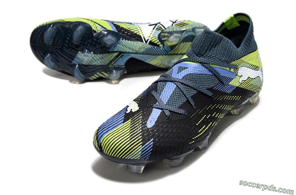 Puma Future Ultimate FG Low-Tops Football Boots - Black/Yellow/Blue 3