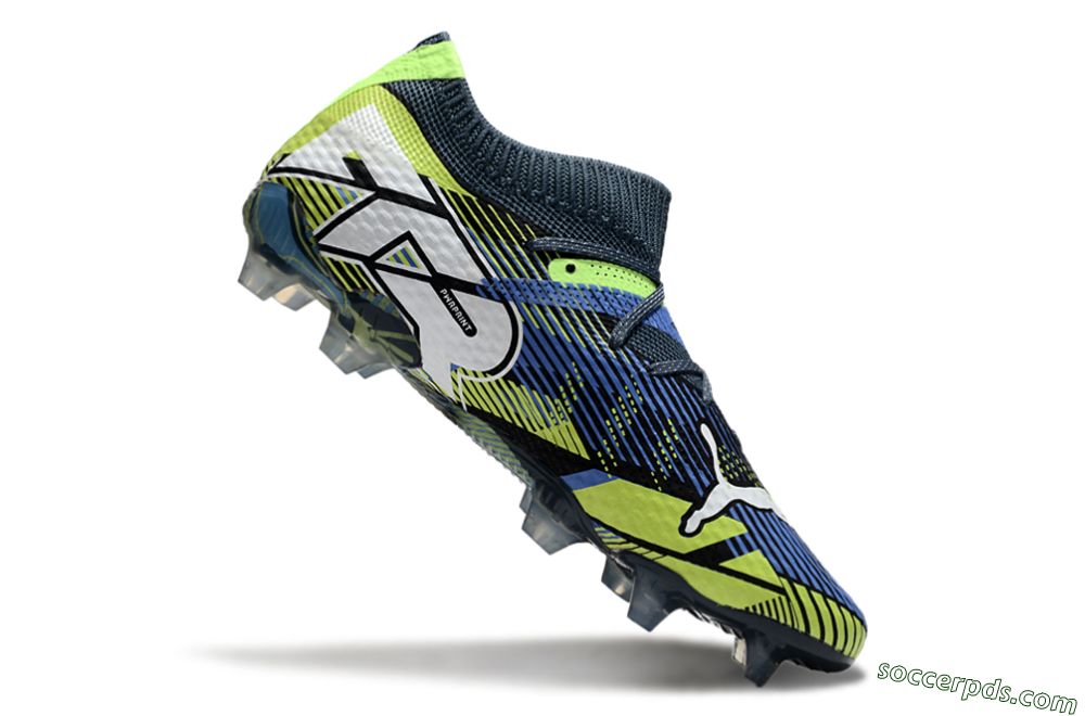 Puma Future Ultimate FG Low-Tops Football Boots - Black/Yellow/Blue 4