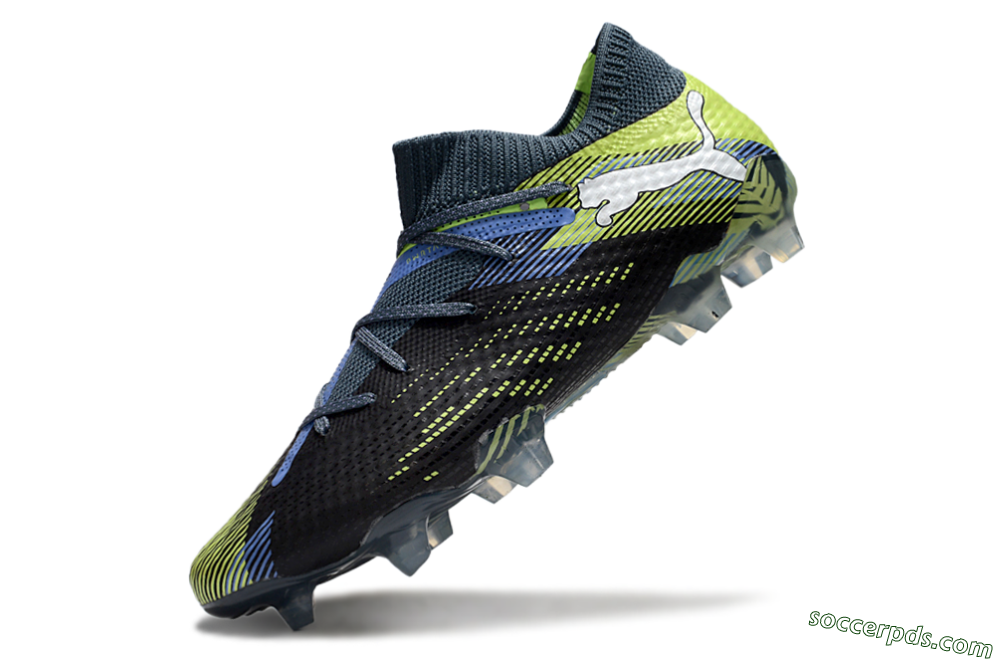 Puma Future Ultimate FG Low-Tops Football Boots - Black/Yellow/Blue 5