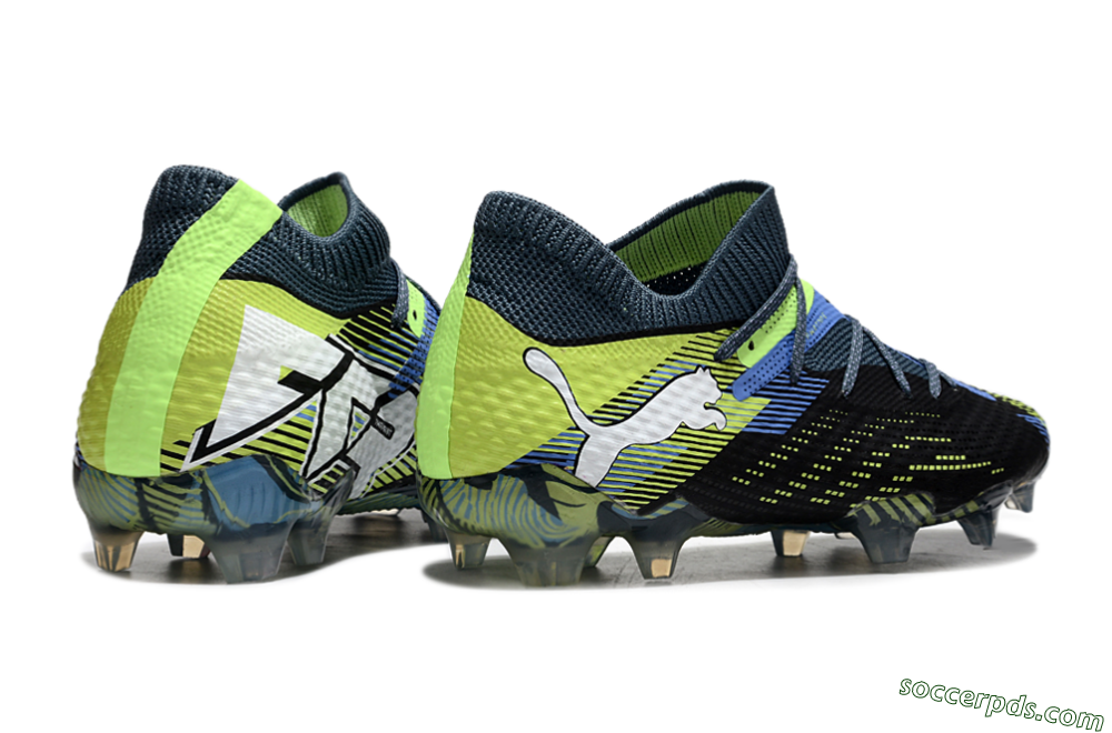 Puma Future Ultimate FG Low-Tops Football Boots - Black/Yellow/Blue 6