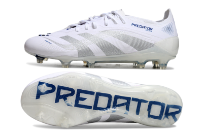 Adidas Predator Elite 25 FG Low-Tops Football Boots - White/Blue/Silver