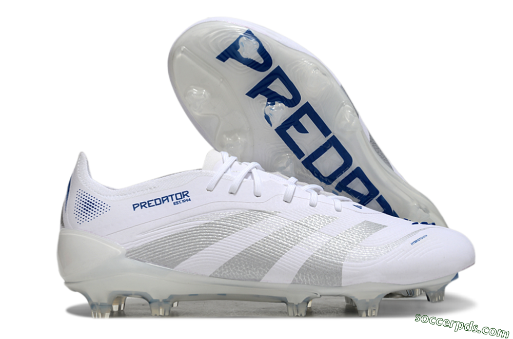 Adidas Predator Elite 25 FG Low-Tops Football Boots - White/Blue/Silver 1