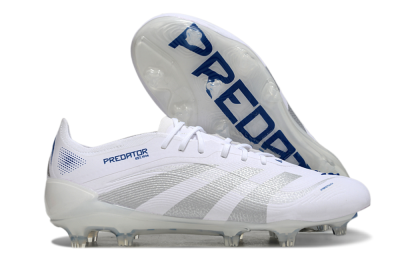 Adidas Predator Elite 25 FG Low-Tops Football Boots - White/Blue/Silver